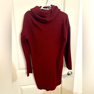 Burgundy mini sweater dress